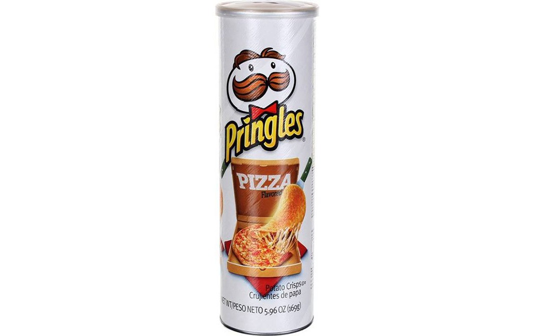 Pringles Pizza Flavoured Potato Crisps   Container  169 grams